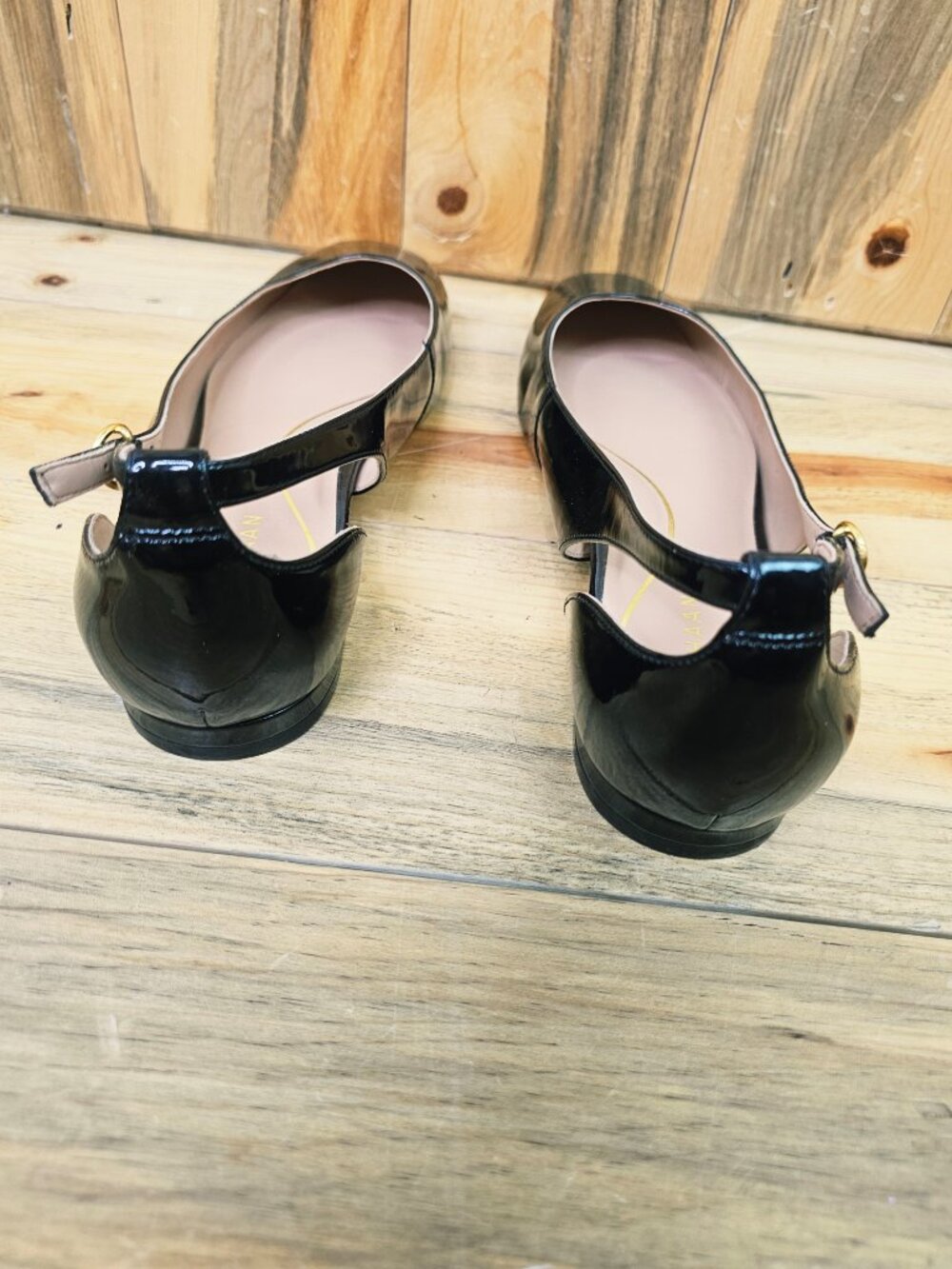 Cole Haan Bria Square Toe Cutout Ballet Flat in Black Patent Slingback Size 11 - Picture 3 of 8